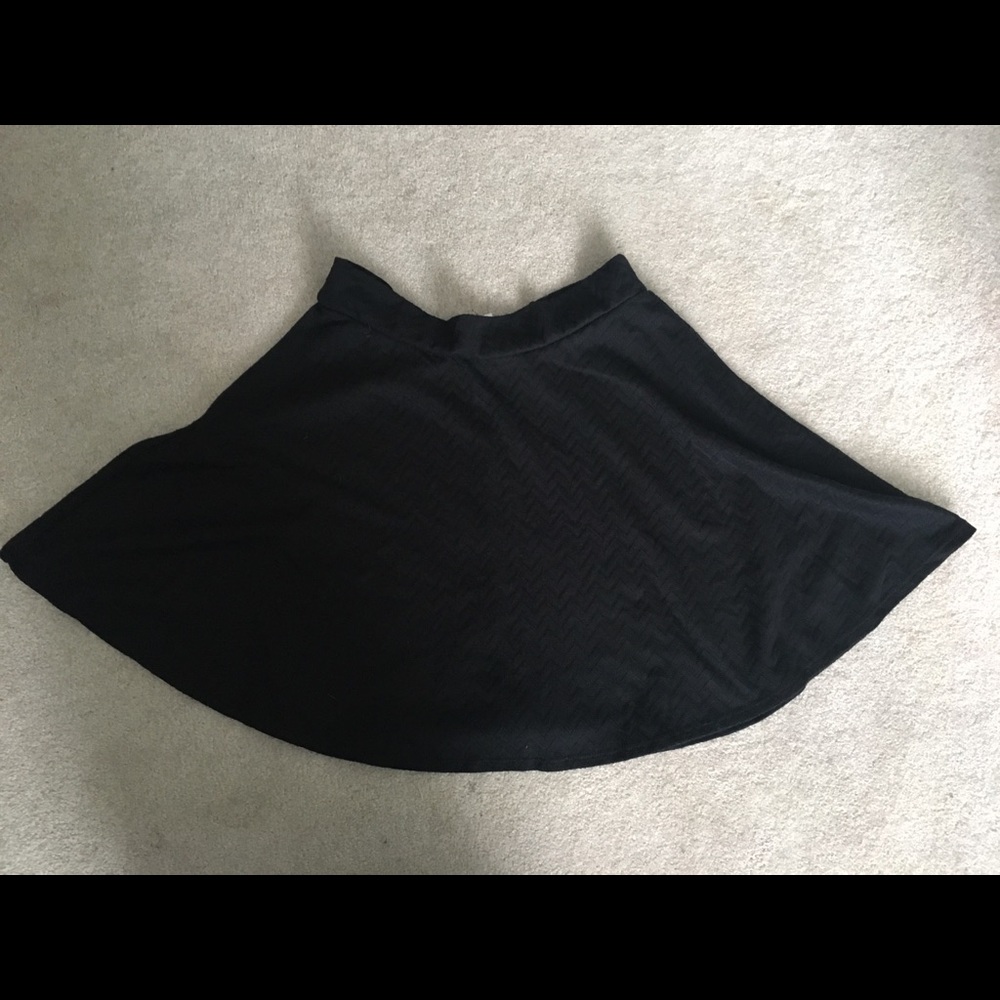 Black Chevron Skater Skirt